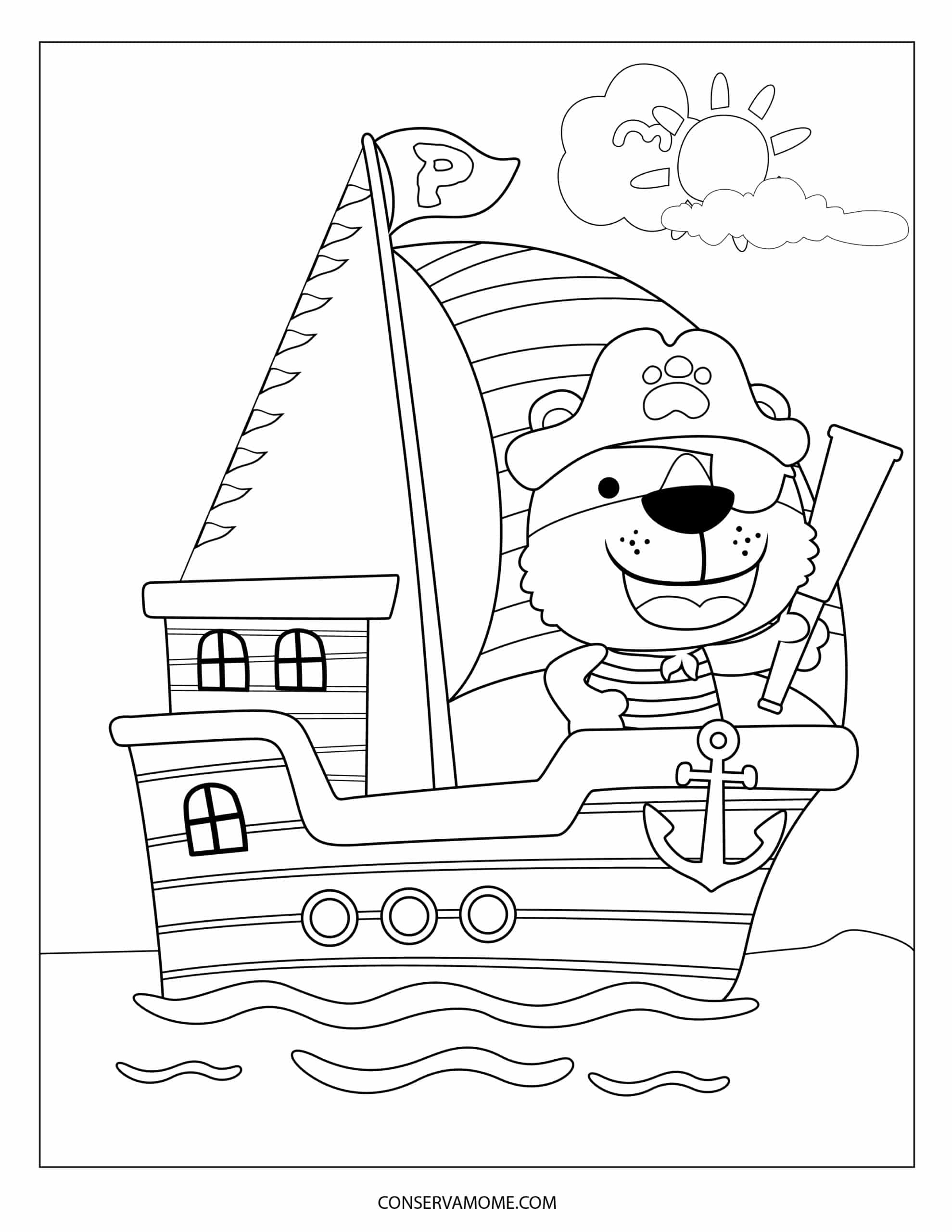 Free Pirate Coloring Pages