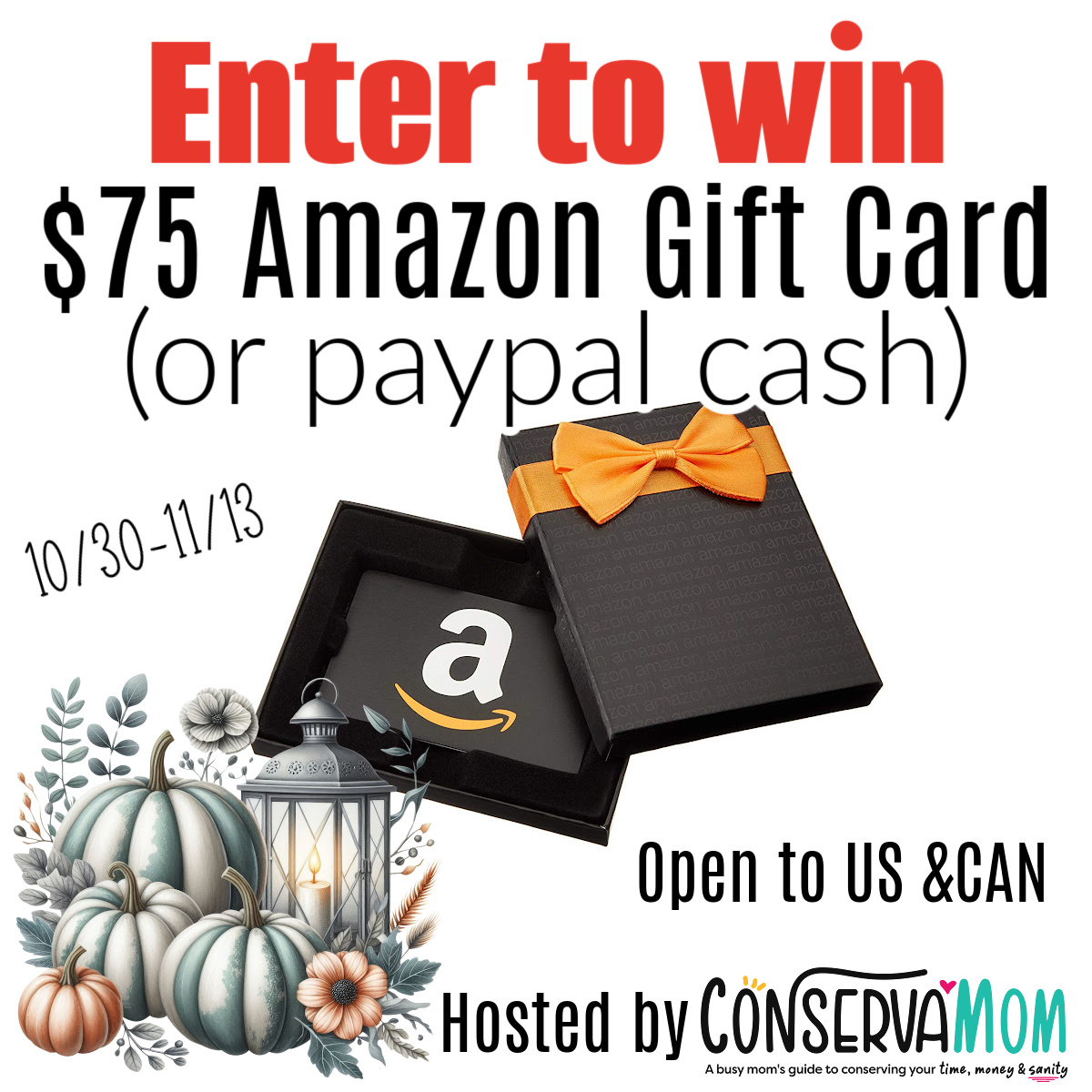 $75 Amazon Gift Card giveaway