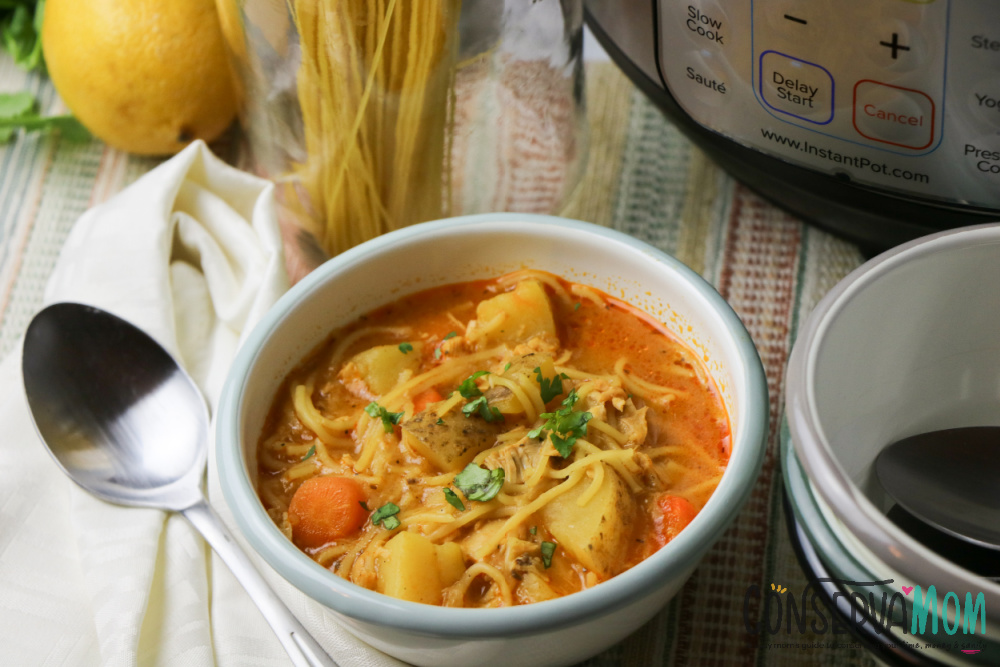 Instant Pot Cuban Chicken Noodle Soup 