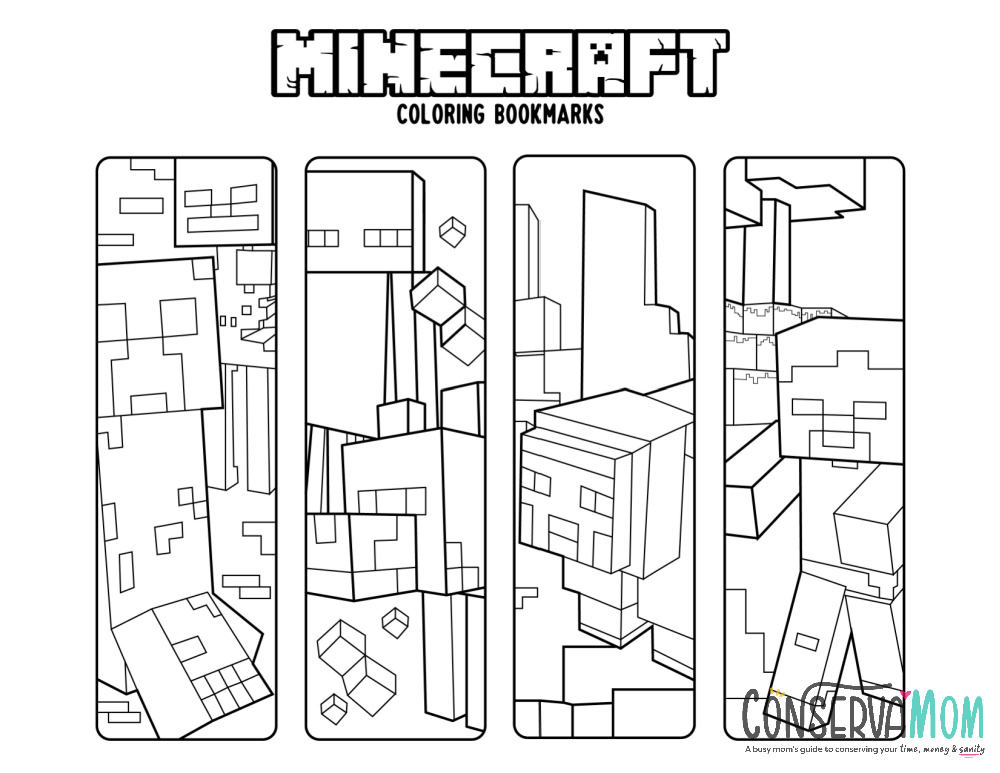 Free Printable Minecraft Bookmarks