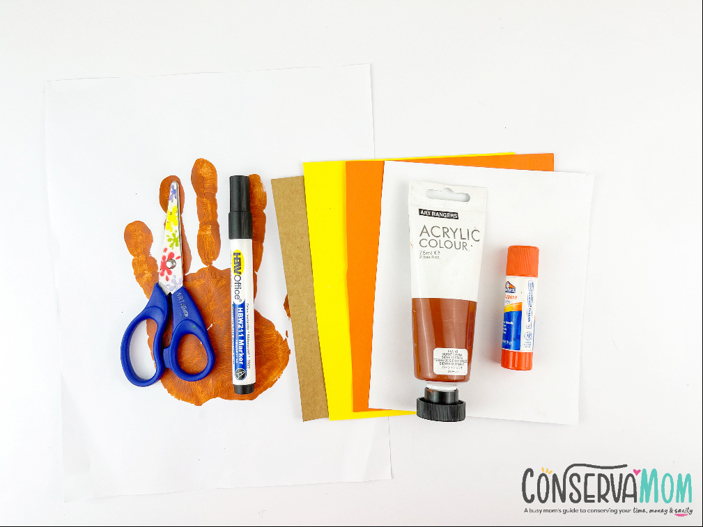 Scarecrow handprint craft