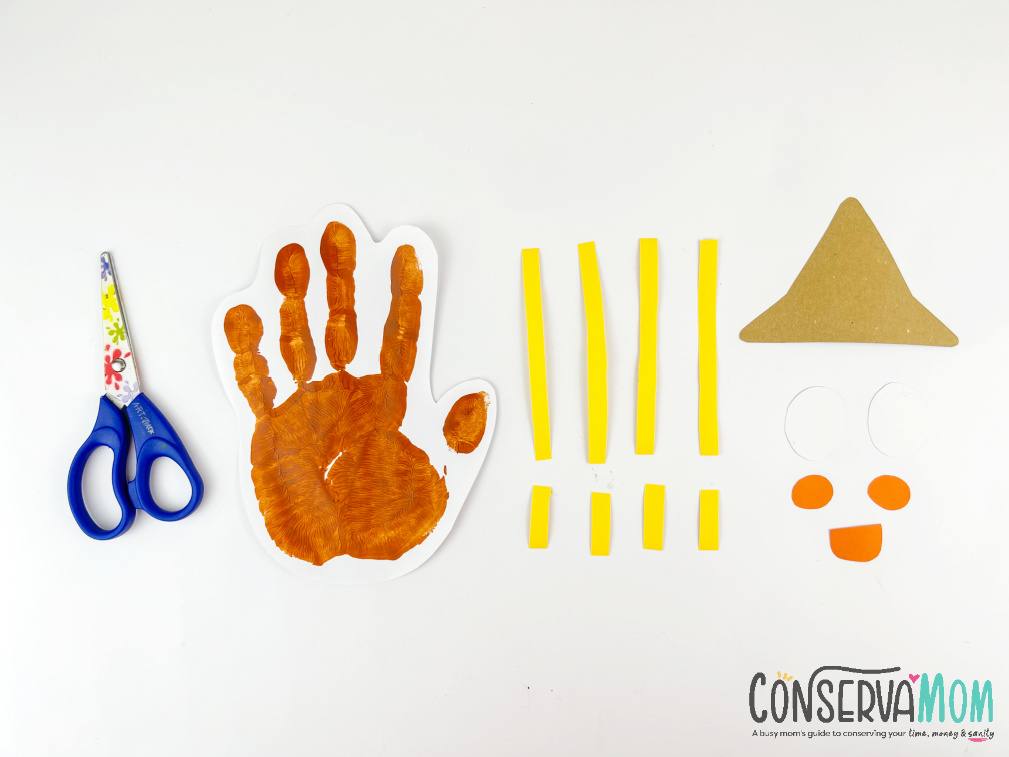 Scarecrow handprint craft