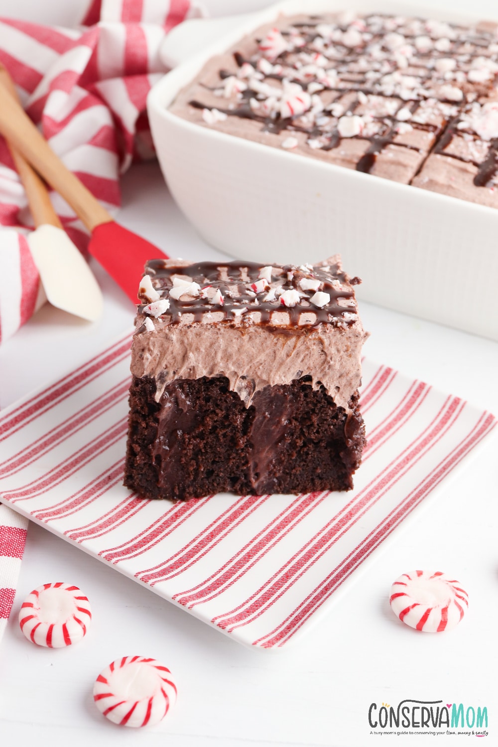 Chocolate Peppermint Poke cake