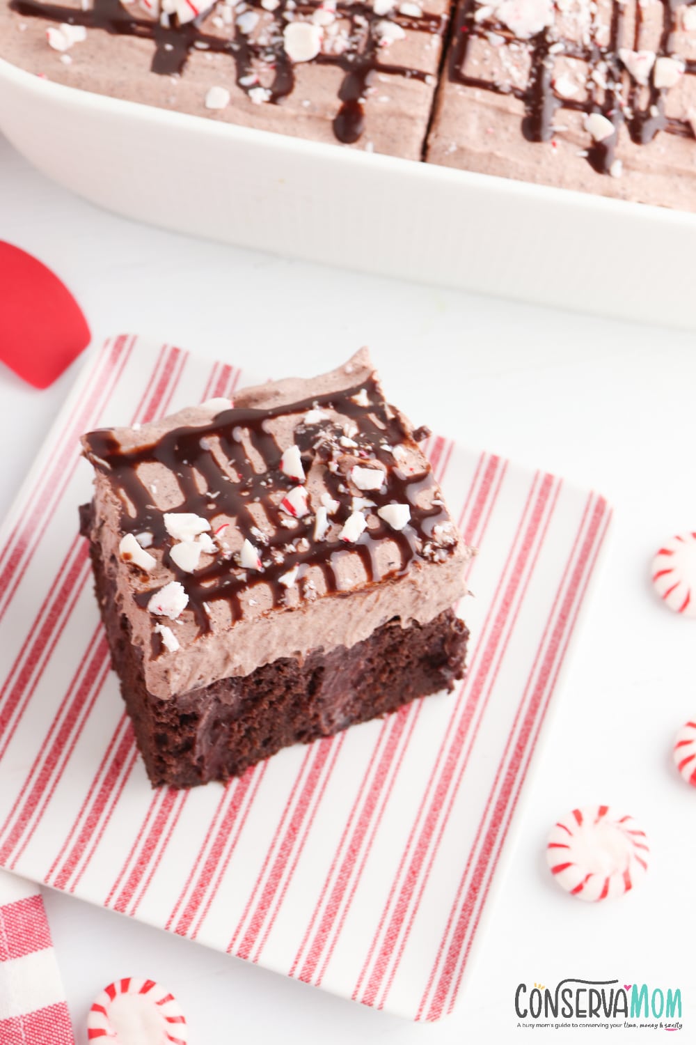 Chocolate Peppermint Poke cake