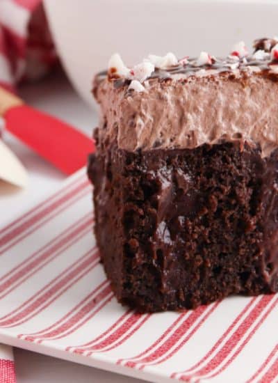 Chocolate Peppermint Poke cake