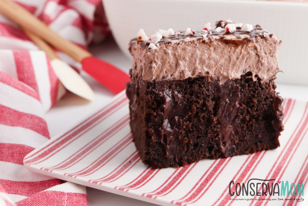 Chocolate Peppermint Poke cake