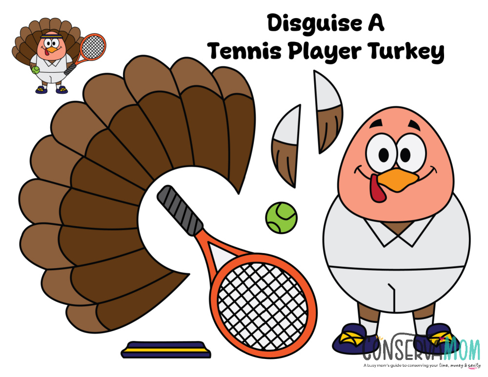 Disguise a turkey tennis player