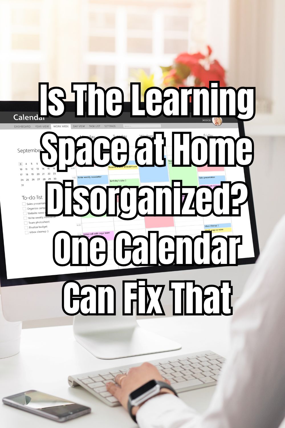 Explore how the learning space at home can become organized with a simple calendar to enhance focus and reduce stress.