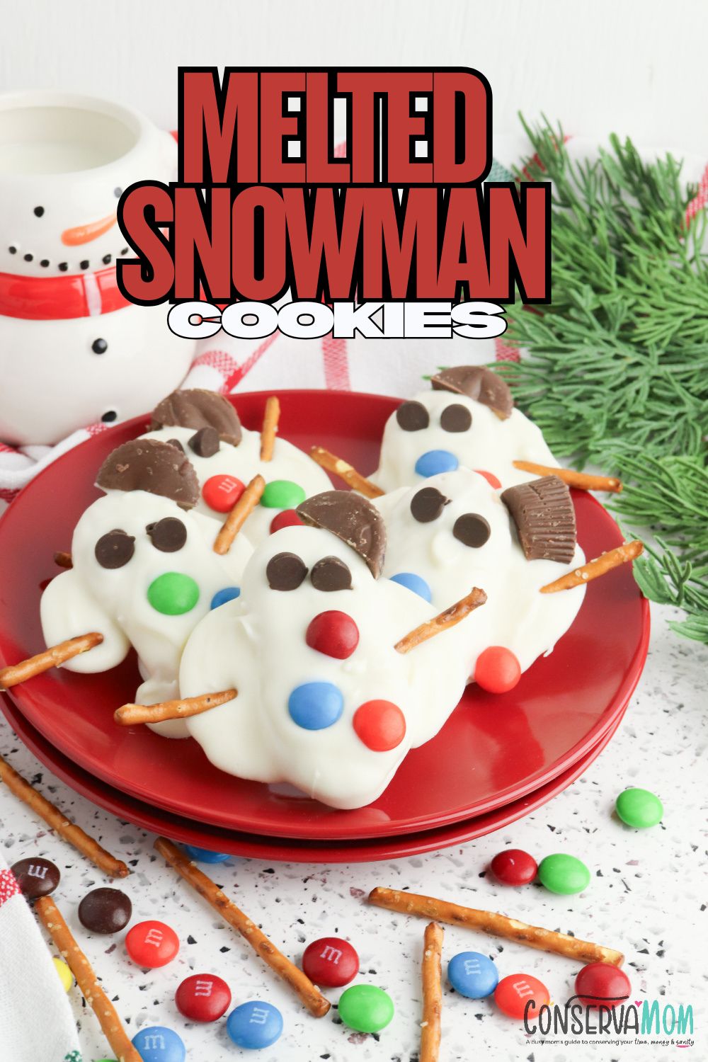 Melted snowman cookies
