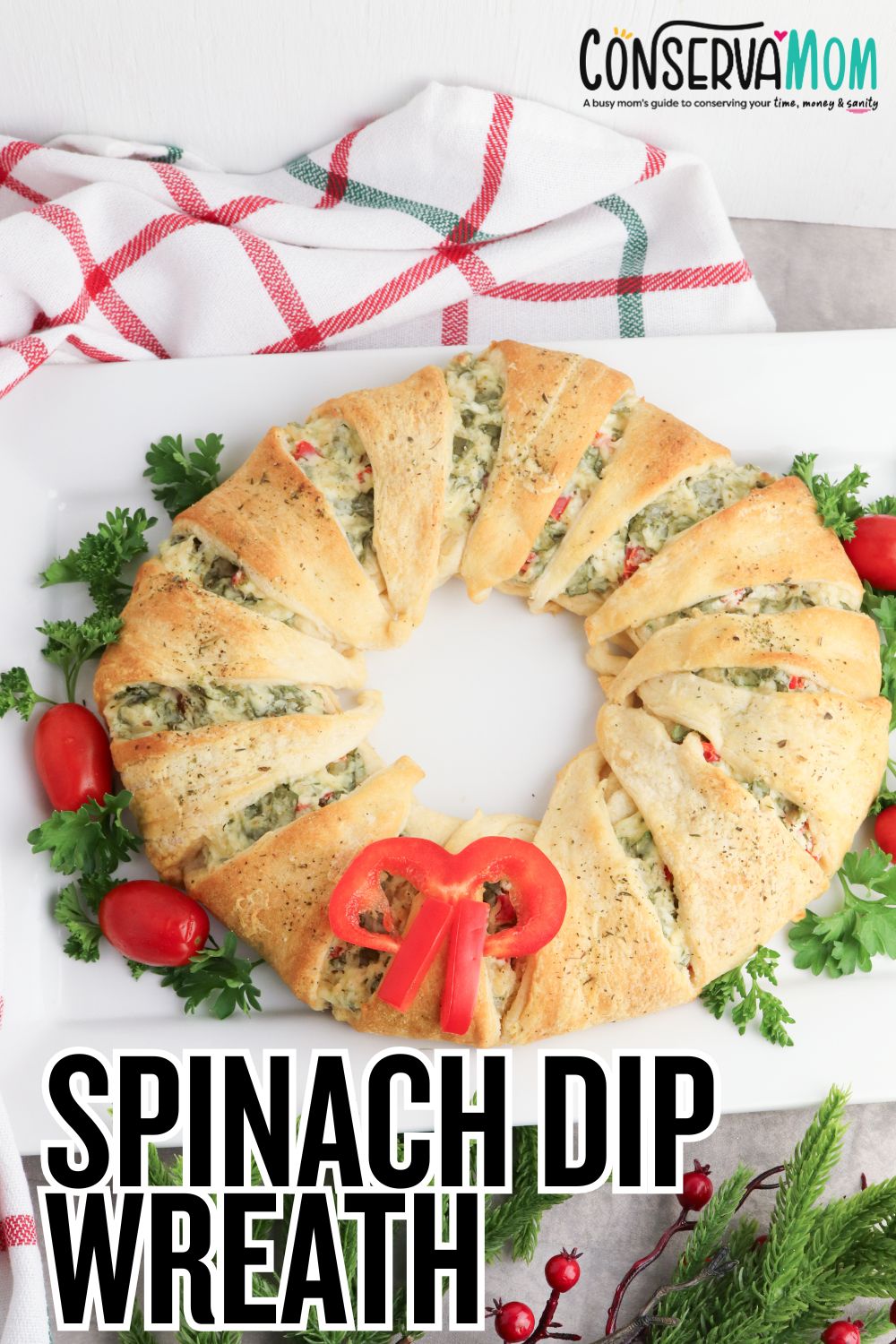 Spinach dip Wreath